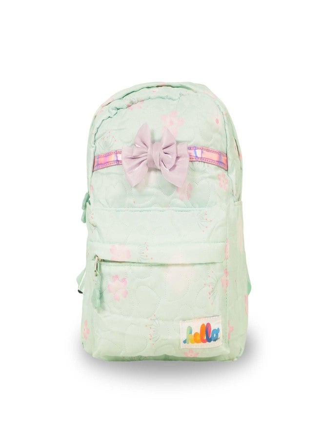 WISHKEY Bag for Pre-Schoolers, Water Resistant Mini Backpack for Kids, Stylish Ribbon Backpack for Kids, Lightweight Small Size Bag for Play School Kid's, Picnic Bag, Travel Bag, (Pack of 1, Green) - Image 1